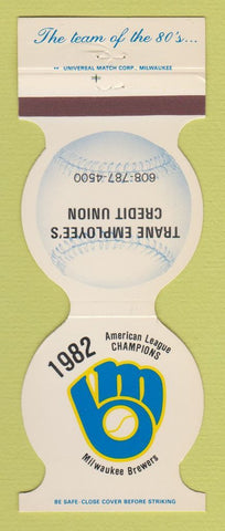 Matchbook Cover - Milwaukee Brewers Baseball Trane Credit Union 1983