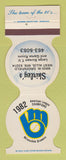Matchbook Cover - Milwaukee Brewers Baseball Shirley's West Allis WI 1983