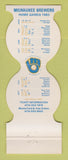 Matchbook Cover - Milwaukee Brewers Baseball Shirley's West Allis WI 1983