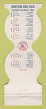 Matchbook Cover - Boston Red Sox Baseball Chelsea Savings Bank MA 1981