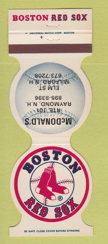 Matchbook Cover - Boston Red Sox Baseball McDonald's Raymond NH 1984
