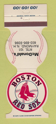 Matchbook Cover - Boston Red Sox Baseball McDonald's Raymond NH 1981