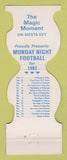 Matchbook Cover - NFL Monday Night Football Magic Moment Siesta Key FL? 1982