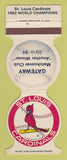 Matchbook Cover - St Louis Cardinals Baseball Gateway Match Club 1983