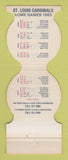 Matchbook Cover - St Louis Cardinals Baseball Gateway Match Club 1983