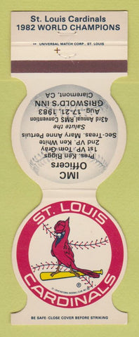 Matchbook Cover - St Louis Cardinals Baseball IMC Match Club 1983