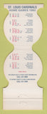 Matchbook Cover - St Louis Cardinals Baseball Ste Genevieve MO Bank 1982