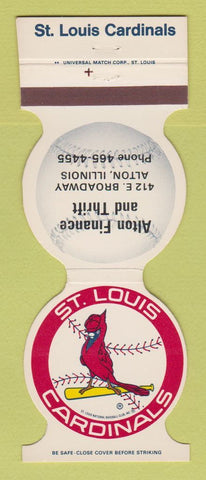 Matchbook Cover - St Louis Cardinals Baseball Alton Finance IL 1982