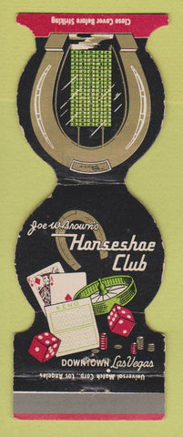 Matchbook Cover - Joe Brown's Horseshoe Club Casino Las Vegas NV Jewelite