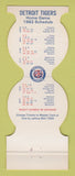 Matchbook Cover - Detroit Tigers Baseball 1982