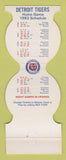 Matchbook Cover - Detroit Tigers Baseball 1983