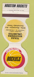 Matchbook Cover - Houston Rockets Basketball Texas Souvenirs Houston TX 1981