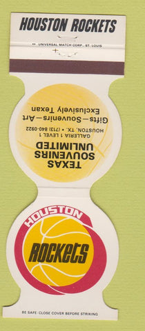 Matchbook Cover - Houston Rockets Basketball Texas Souvenirs Houston TX 1981