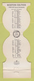 Matchbook Cover - Boston Celtics Basketball Adams COOP Bank MA 1983