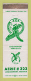 Matchbook Cover - Eagles Club Logansport IN WEAR
