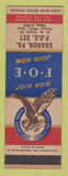 Matchbook Cover - Eagles Club Sharon PA