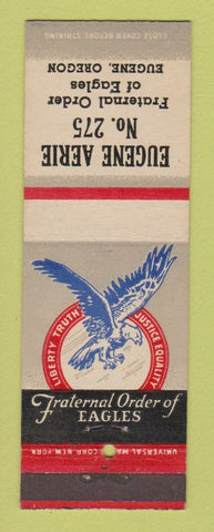 Matchbook Cover - Eagles Club Eugene OR