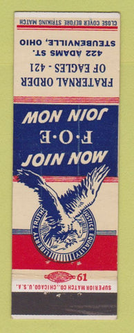 Matchbook Cover - Eagles Club Steubenville OH