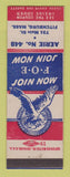 Matchbook Cover - Eagles Club Fitchburg MA