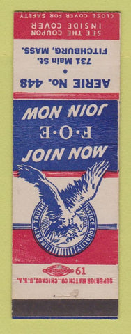 Matchbook Cover - Eagles Club Fitchburg MA