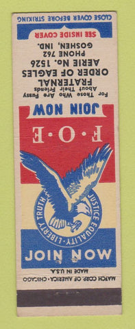 Matchbook Cover - Eagles Club Goshen IN