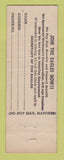 Matchbook Cover - Eagles Club Columbia SC