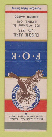 Matchbook Cover - Eagles Club Eugene OR