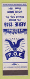 Matchbook Cover - Eagles Club Ellwood City PA