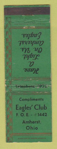 Matchbook Cover - Eagles Club Amherst OH WEAR
