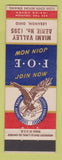 Matchbook Cover - Eagles Club Lebanon OH