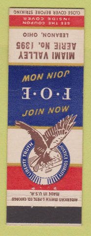 Matchbook Cover - Eagles Club Lebanon OH