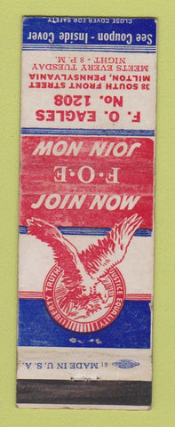 Matchbook Cover - Eagles Club Milton PA WEAR