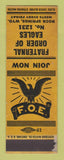 Matchbook Cover - Eagles Club Rock Springs WY SAMPLE WORN