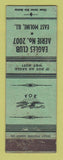 Matchbook Cover - Eagles Club East Moline IL WORN