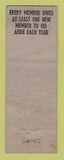 Matchbook Cover - Eagles Club East Moline IL WORN