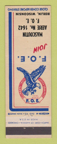 Matchbook Cover - Eagles Club Mascoutin Berlin WI