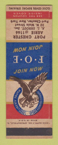 Matchbook Cover - Eagles Club Port Chester NY