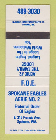 Matchbook Cover - Eagles Club Spokane WA
