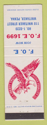 Matchbook Cover - Eagles Club Whitaker PA