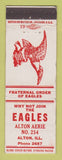 Matchbook Cover - Eagles Club Alton IL