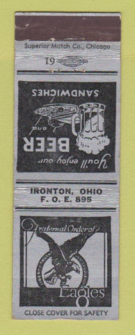 Matchbook Cover - Eagles Club Ironton OH