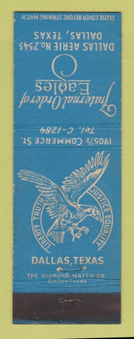 Matchbook Cover - Eagles Club Dallas TX