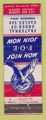 Matchbook Cover - Eagles Club Dubuque IA WEAR