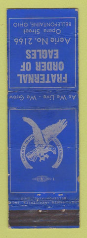 Matchbook Cover - Eagles Club Bellefontaine OH WEAR