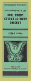 Matchbook Cover - Eagles Club Lansing MI GREEN