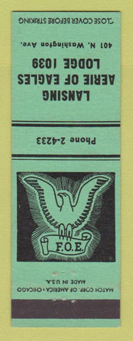 Matchbook Cover - Eagles Club Lansing MI GREEN