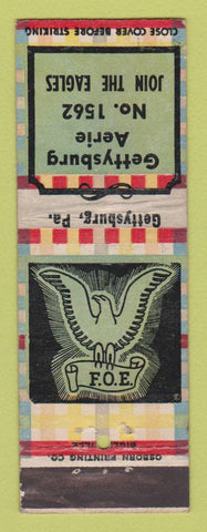 Matchbook Cover - Eagles Club Gettysburg PA WEAR