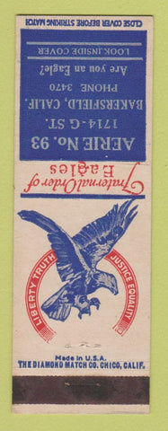 Matchbook Cover - Eagles Club Bakersfield CA