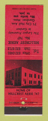 Matchbook Cover - Eagles Club Gardner MA WEAR