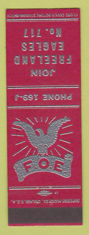 Matchbook Cover - Eagles Club Freeland PA RED